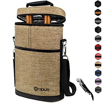 Wine Carrier Bag Insulated 2 Bottle Cooler Protection Carrying Tote Travel